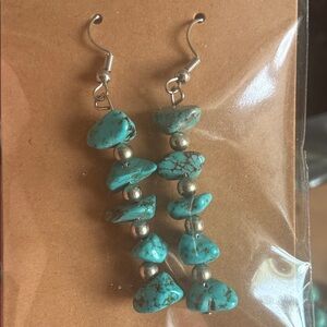 Turquoise and Silver Dangle Earrings